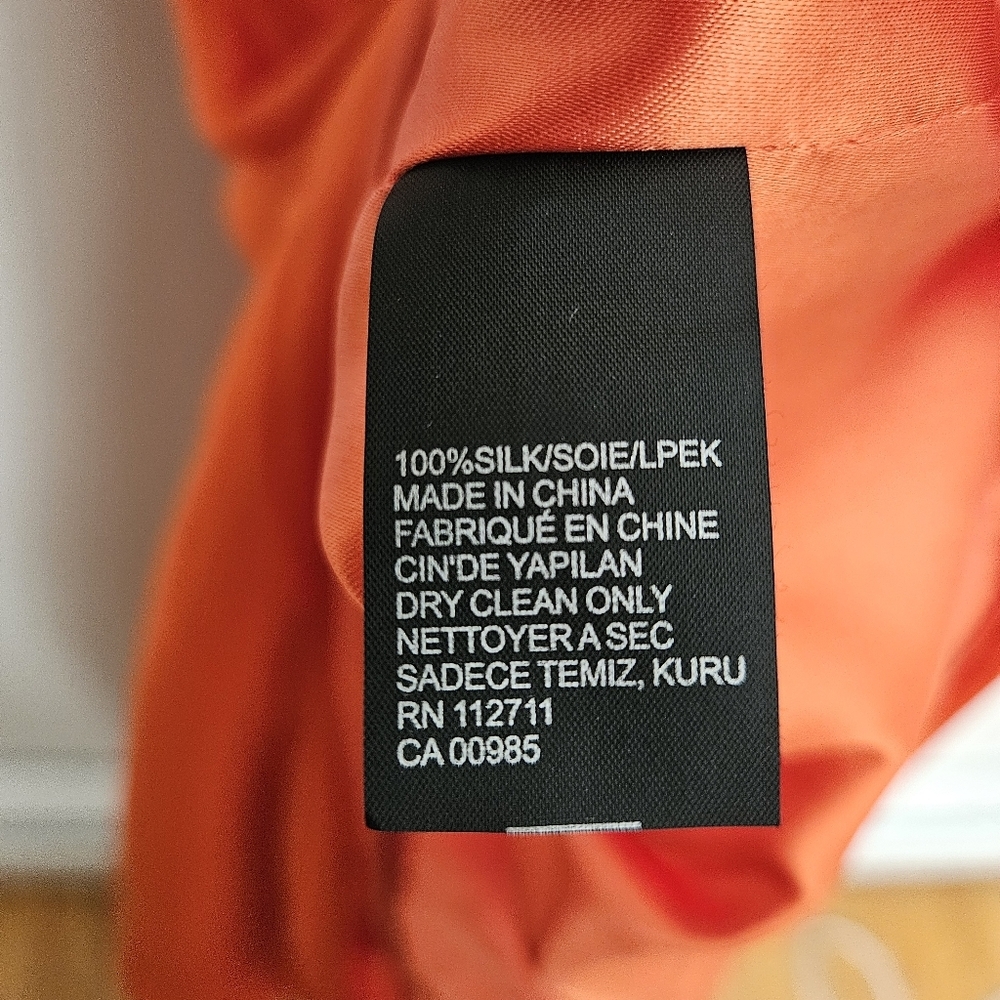 JAYGODFREY Gown Orange V-Neck Maxi Dress Silk Sleeveless Formal Womens 4 Fall - Picture 8 of 9